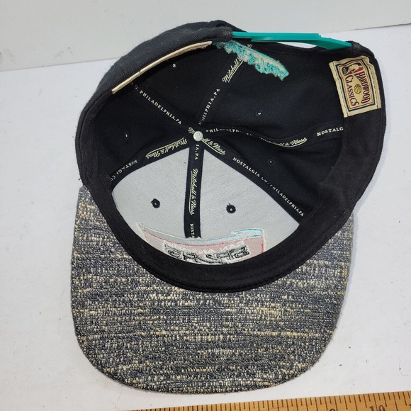 San Antonio Spurs Snapback Hat Black Blue Hardwood Classic Mitchell & Ness NBA - Picture 10 of 16